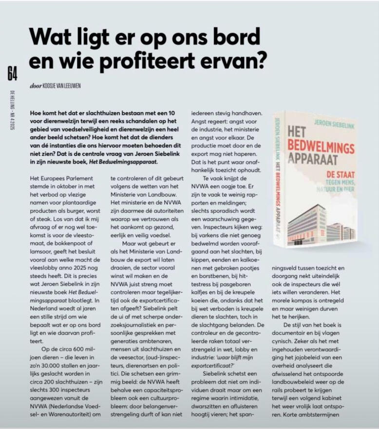 Wat ligt er op ons bord en wie profiteert ervan? Animal Ethics