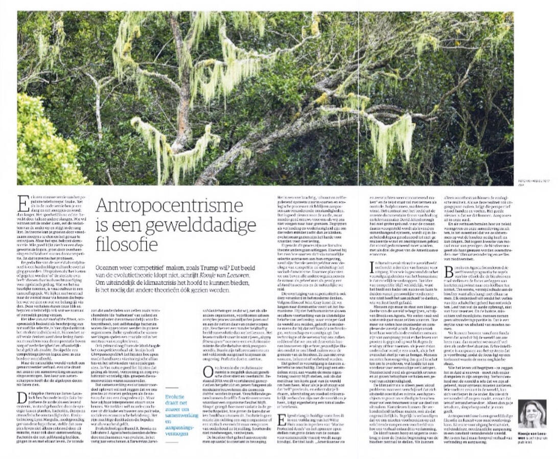 Antropocentrisme is een gewelddadige filosofie